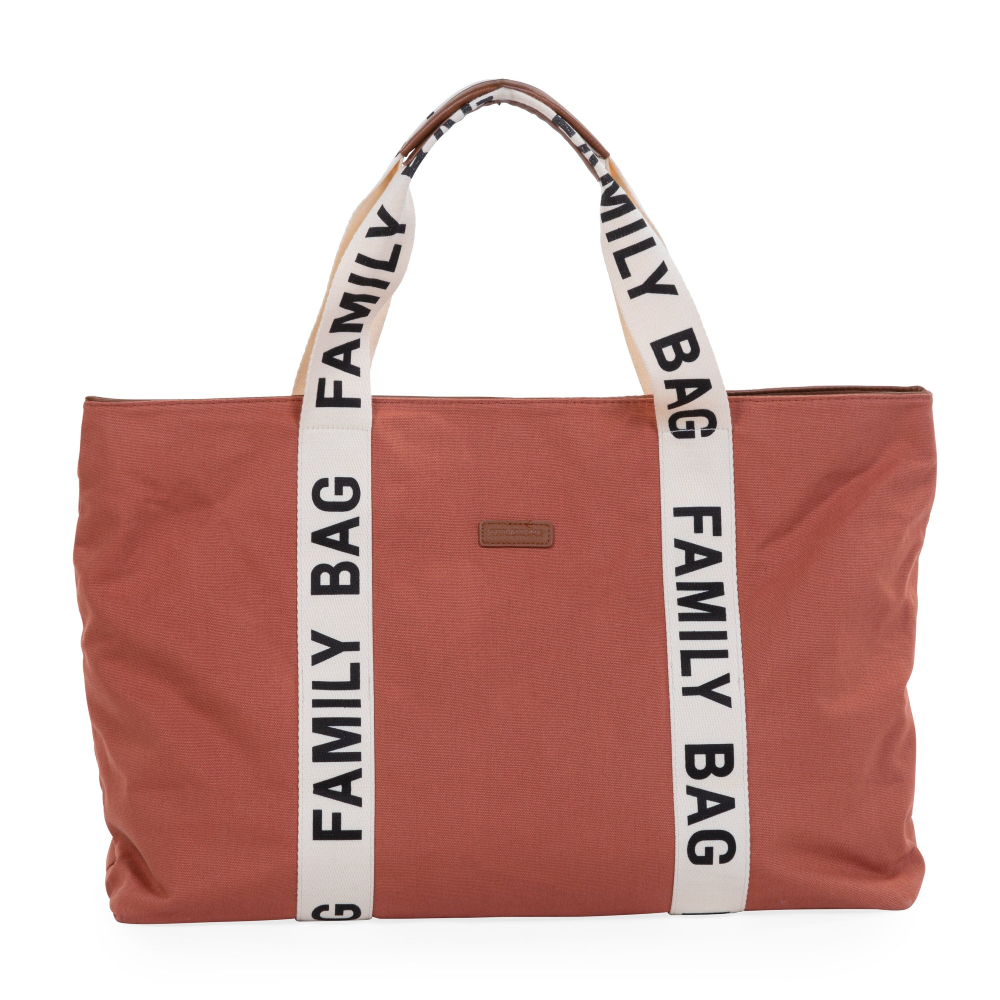 Childhome Torba FAMILY BAG Signature Canvas - Terracotta2 Childhome-Torba-FAMILY-BAG-Signature-Canvas-Terracotta2