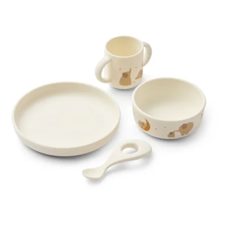 Liewood Vivi silikonski set za jelo - Elephant - Creme de la creme