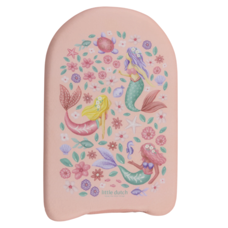 Pink children’s soap bar with a pastel mermaid and floral underwater scene from Little Dutch (soft pink background).