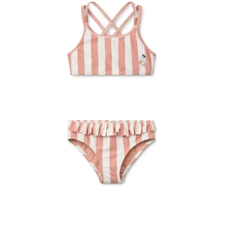 Liewood Belle Stripe Bikini - Coral blush / creme de la creme stripe